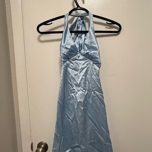 Peppermayo Light Blue Halter Backless Dress
